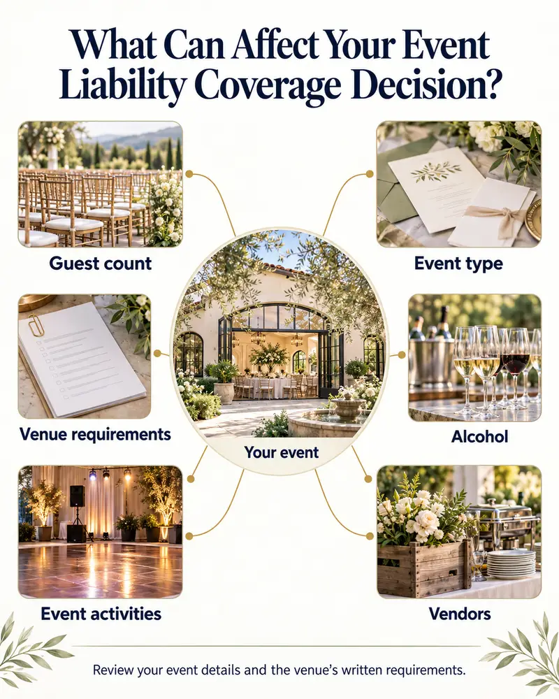 Factors affecting event liability coverage needs in California