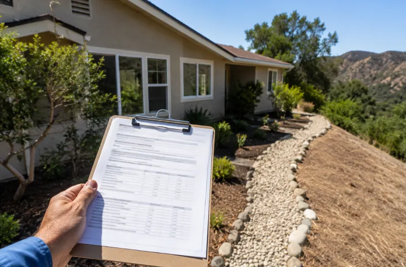 Hillside homes near wildland brush in the San Fernando Valley