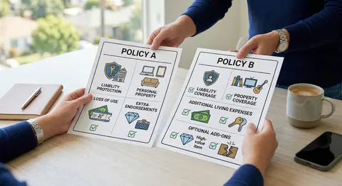 Two renters insurance policies comparison. California