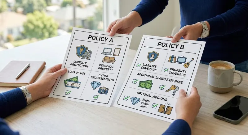 Two renters insurance policies comparison. California