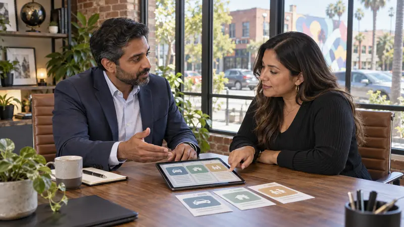 North Hollywood customer reviewing insurance options with a licensed California insurance professional.